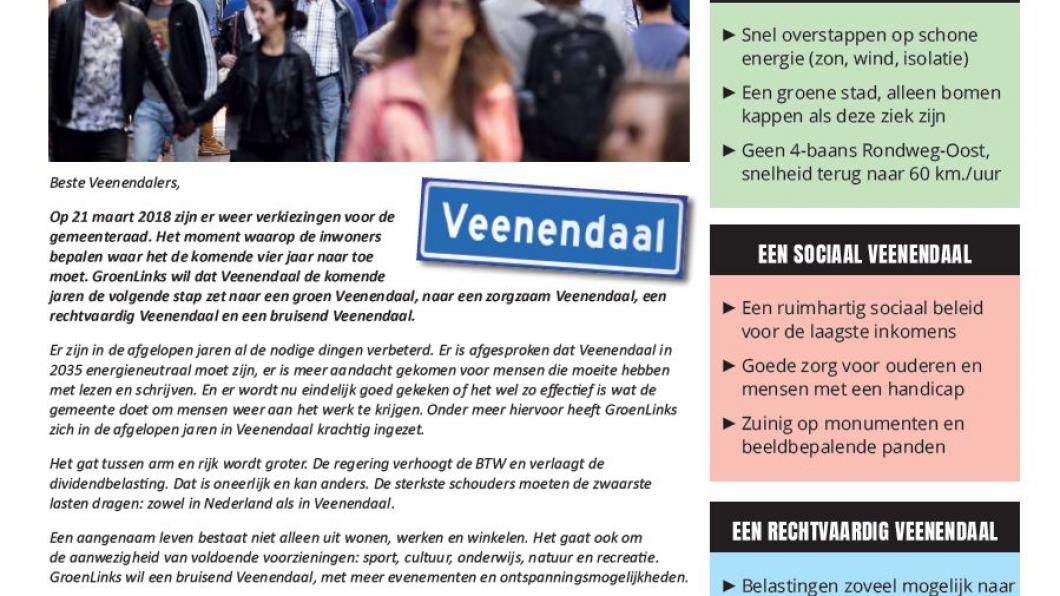 Verkiezingskrant GroenLinks Veenendaal 2018-2022 Verkiezingskrant GroenLinks Veenendaal 2018-2022